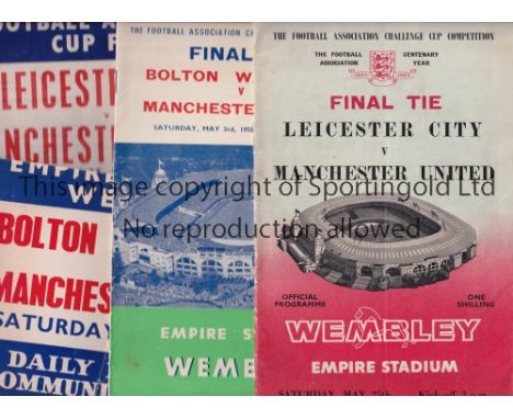 MANCHESTER UNITED     Five programmes and songsheets including a programme and songsheet for the FA Challenge Cup Final tie a