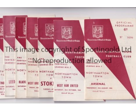 NORTHAMPTON TOWN     Seven home programmes for their only top flight season in 1965/6 including Arsenal, team changes, West H