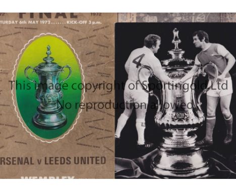 1972 FA CUP FINAL / ARSENAL V LEEDS UNITED      Programme signed on the line-up page by Arsenal player, Pat Rice, an 8" X 6" 