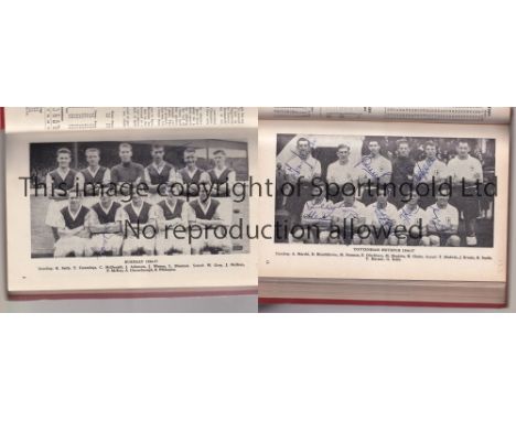 ARSENAL / AUTOGRAPHS       Bound volume of home programmes with red hardback covers for season 1956/7 including 21 x League a