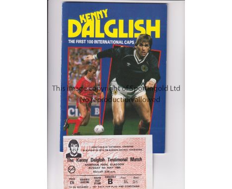 ALEX FERGUSON SELECT V TOMMY DOCHERTY SELECT 1986         Programme and ticket for the Kenny Dalglish Testimonial match at Ha