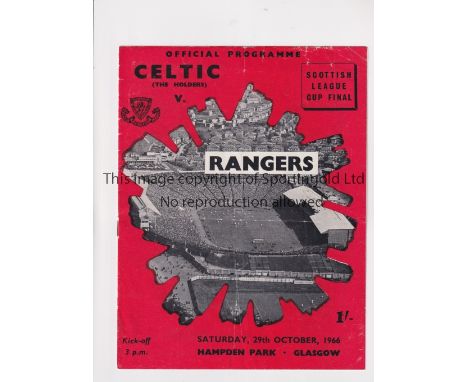CELTIC V RANGERS 1966 SCOTTISH LEAGUE CUP FINAL                 Programme for the Scottish League Cup Final at Hampden Park 2