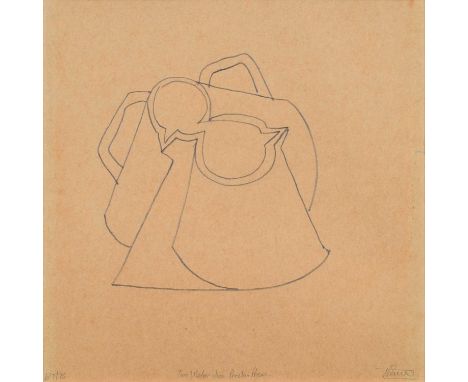 Trevor Grimshaw (British 1947-2001) "Two Water Jugs - Preston Prison", signed, titled and dated 6/8/75, pencil drawing.16cm x