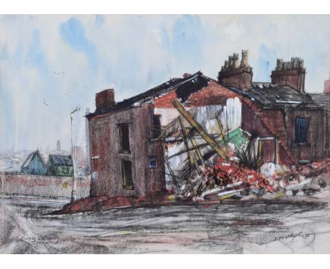 J. McGregor (British 20th century) "Rooth Street, Stockport", signed and dated '66, watercolour and charcoal.36.5cm x 49cm (1