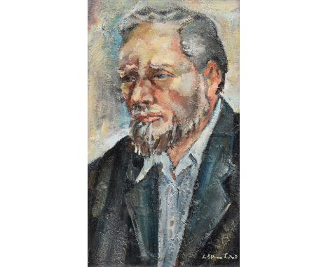 William Turner F.R.S.A., R.Cam.A. (British 1920-2013) "Self-Portrait (Aged 64)", signed, titled and dated 1984 on verso, oil 