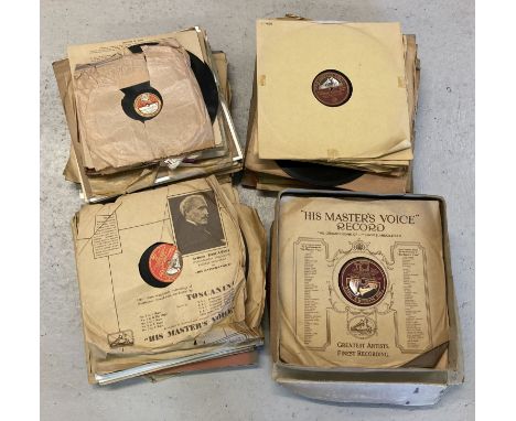 A collection of vintage 78 records by Imperial, Decca, His Master's Voice and Columbia.  To include musicals, classic opera, 