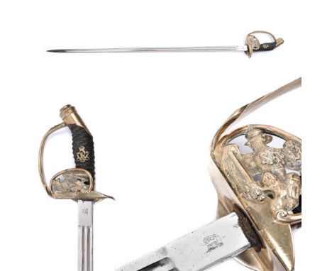 Prussian infantry officer's sword, model 1889, with the cipher of Kaiser Wilhelm II, used by the German army during the World