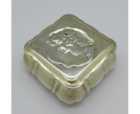 A silver trinket box, Birmingham 1901, a/f, 69g