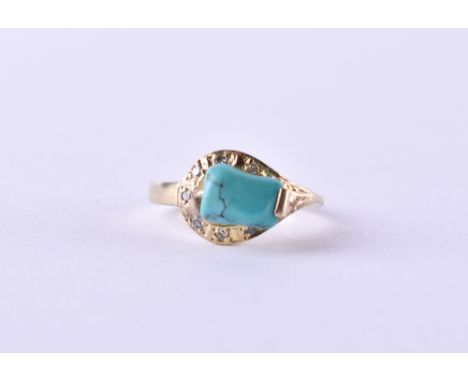 Türkis RingGG 585/000, RG ca. 55, Gesamtgewicht ca. 2,9 g