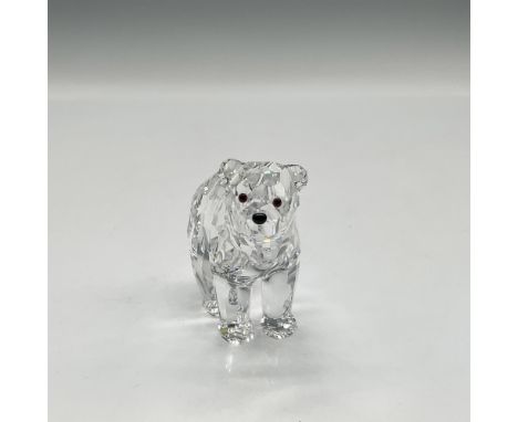 Clear crystal figurine standing on all fours with black crystal eyes and nose. Swarovski backstamp. 866407. This item has its