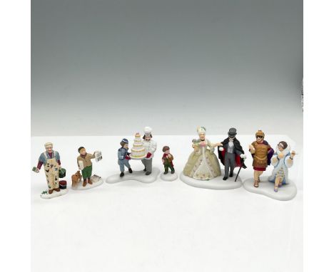 Hand painted porcelain figures accessories. Lot includes - 2 figures City Professions - House painter and Newspaper Boy; 2 fi