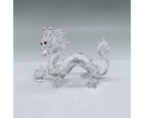 Limited edition Swarovski Austrian cut crystal dragon figure with ruby glass eyes from the Fabulous Creatures collection. Aci