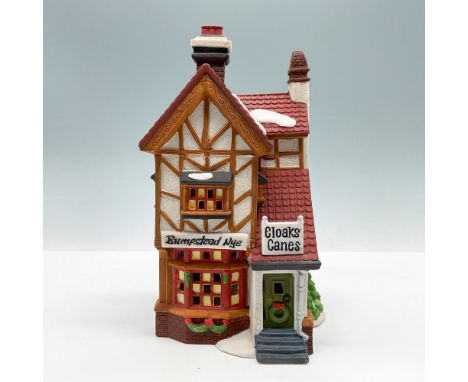 Part of the Dickens' Village Series. Hand-painted porcelain, depicting quaint wattle and daub style storefront. This item has