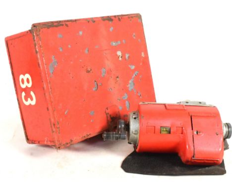 A vintage Bus / Tram / Train conductor ticket issuing machine with crank handles and original tin cases. Some retaining origi