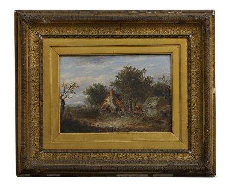 Joseph Thors (Dutch-British, c.1835-1920) A wooded landscape with cottagessigned 'J. Thors' l.c., oil on board25 x 35.5cmCond