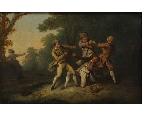 Attributed to Philip James de Loutherbourg RA (French-British, 1740-1812) 'Tom Jones and Mr Western combatting with Blifil an