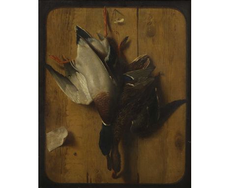 Antoine Dury (French, c.1819-1896) A trompe l’oeil of dead gamesigned 'T DURY' l.r., also signed on envelope l.l., oil on can