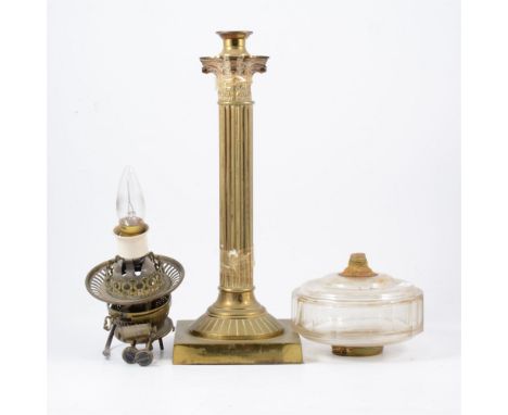 Victorian brass oil lamp - converted to electricity.