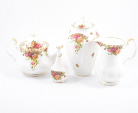 Royal Albert Old Country Roses part tea service, vases, bowls, etc.