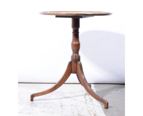 Victorian mahogany occasional table, circular top, turned column, tripod reeded legs, diameter 58cm, height 72cm.