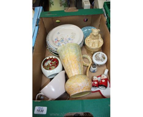 Miscellaneous china including Poole and Royal Albert plates, Poole gravy boat and saucer, etc.