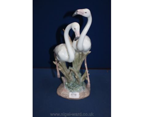 A Lladro ornament 'The Flamingos' no.6641, 13 1/2'' tall.