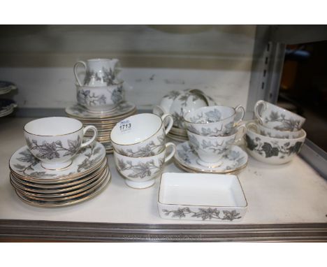 A quantity of china including 'Napoleon Ivy' sugar bowl, Wedgwood 'Ashford' cups and saucers, cake plates, milk jug and butte