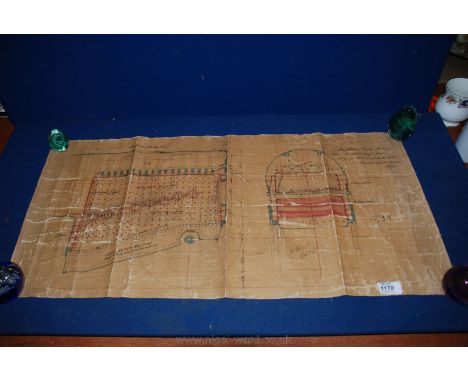 An original coloured Drawing on linen of Bristol & Exeter Railway Narrow Gauge Goods Engine, 1868, rolled and fragile.