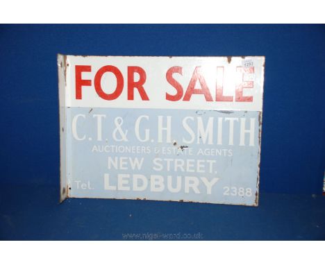 An Enamel Sign "For Sale", Ledbury.