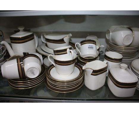 A quantity of Royal Doulton 'Cadenza' china including cups, saucers, vegetable dishes, sauce boat, butter dish etc.