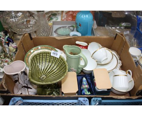 A large quantity of china including Royal Worcester egg coddlers, Devon pottery bowl in fish form, Paragon Teaset, jugs etc.