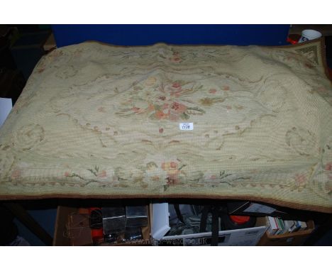 A Tapestry in green floral pattern, 4'1 1/2" x 2'4 1/2".
