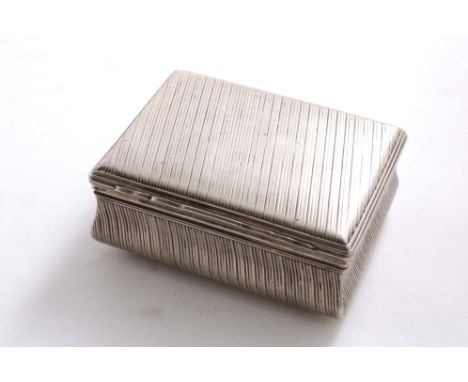 A LATE 18TH CENTURY CONTINENTAL SNUFF BOX rectangular with concaved sides &amp; a shaped thumbpiece, the whole decorated with