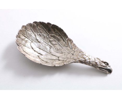 A GEORGE III "EAGLE'S WING" CADDY SPOON by Joseph Wilmore, Birmingham 1814;  3.2"  (8 cms) long;  0.25 oz
