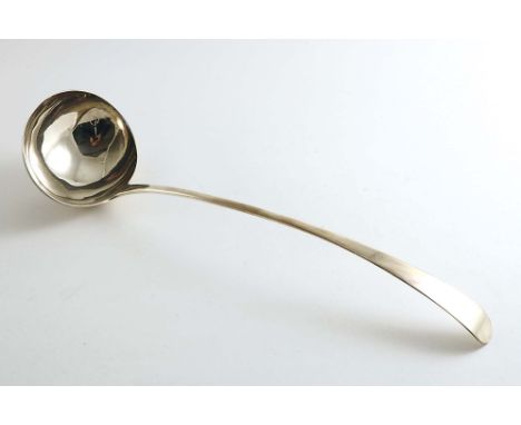 A GEORGE III SCOTTISH SOUP LADLE by Robert Gray (of Glasgow), hallmarked Edinburgh 1789;  14"  (36 cms) long;  5.3 oz