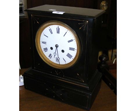 Slate cased striking mantel clock