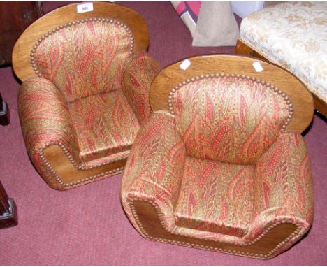 Pair of 1920's style doll's armchairs