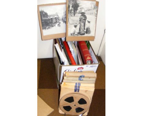 Selection of stamps and postcards, together with Pathescope films