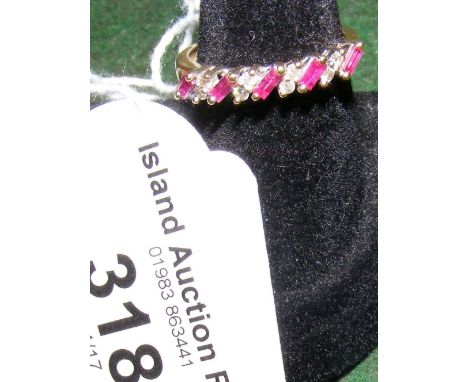 Ruby and diamond ring in 18ct gold setting