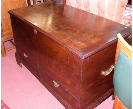 A Georgian mahogany mule chest on bracket feet