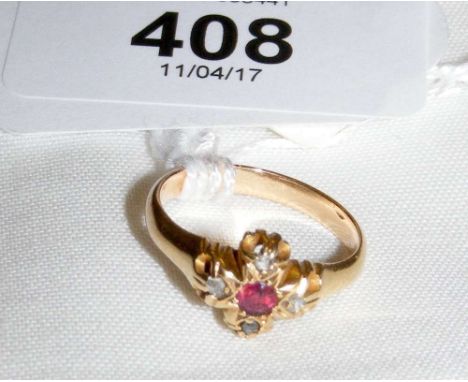 An 18ct ruby and diamond ring