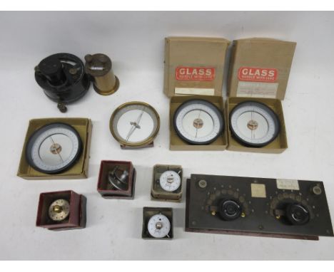 Collection of scientific instruments, incl. three Griffin and George magnetometers, etc.