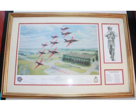 'Ruby Reds' by Robert Tomlin, limited edition print (23/100) signed in pencil by artist along with ten of the 2004 Red Arrow 