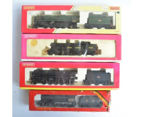 Four boxed OO gauge electric steam train models from Hornby to include R2398 Super Detail series BR black Class 4P Fowler 2-6