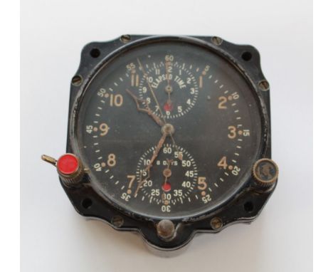 WWII USAAF USN Aircraft 8 day cockpit clock (possibly by Jaeger) Dials and buttons all in tacked. In good working order