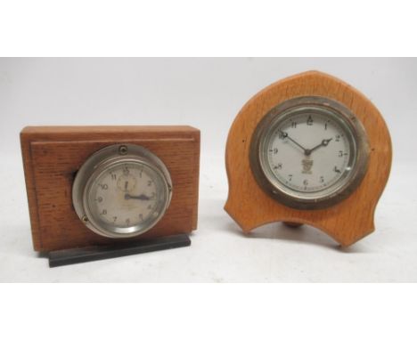 S. Smith &amp; sons MA Ltd., London, 8 day bezel wound plated car clock, signed silvered Arabic dial, subsidiary seconds, in 