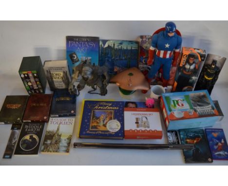 Mixed collection of toys, models, books, DVD's etc. to include Lord Of The Rings special extended edition DVD's and various T