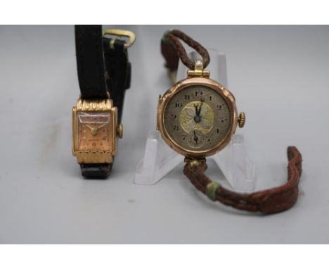 Rotary ladies 9ct rose gold wristwatch, engraved silvered dial, Arabic chapter ring, subsidiary seconds, hinged case back no.