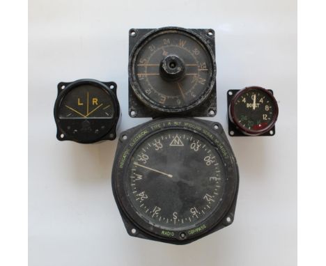 Radio compass indicator electrical type. Ref' number 100/49 Serial number 341069. Cockpit compass, serial number 6455/43. Air