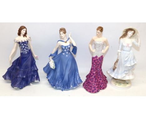 Four Royal Worcester figures, 'High Society', 'Moonlight &amp; Roses', 'Summertime' and 'Summer', all limited editions, max. 